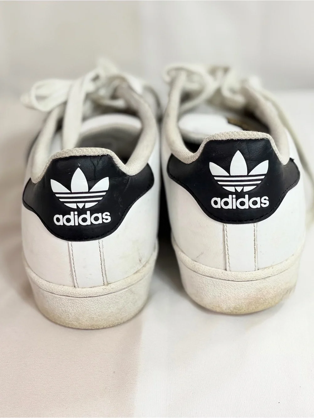 Classic White & Black Men’s Leather Sneakers